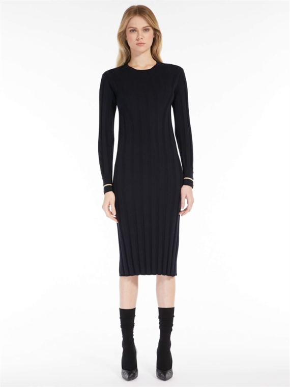 Max Mara Studio Leccio Strikkjole, Sort 